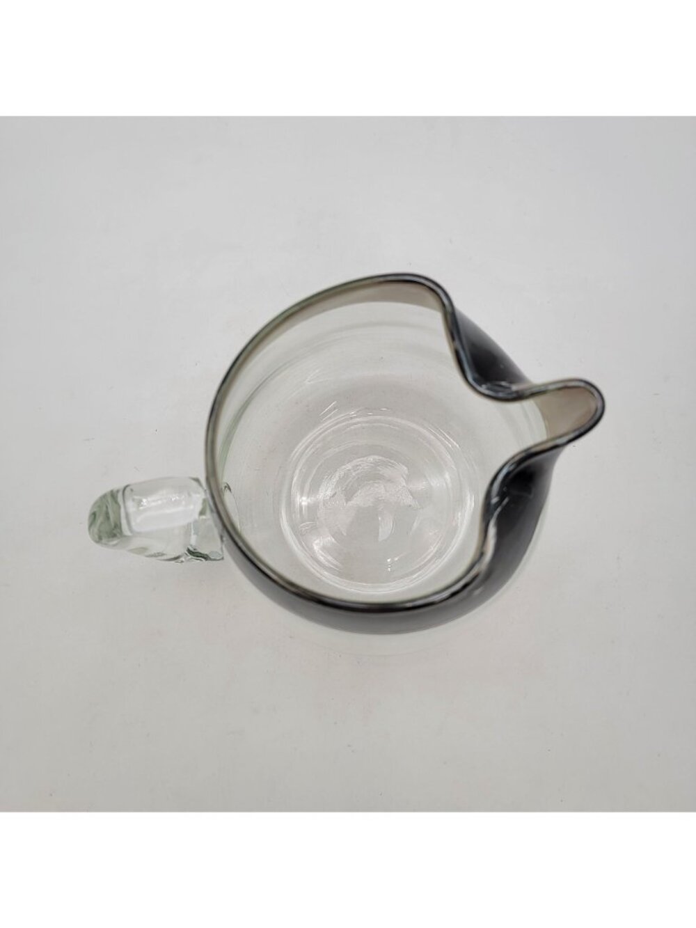 Vintage Mid Century Modern Silver Rimmed Glass Pitcher By Dorothy Thorpe - Picture 6 of 9